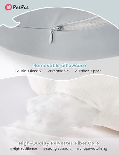 PATPAT Pregnancy Pillow for Sleeping, Maternity Pillow with Removable Cooling Cover, Support for Back, Belly and Hips, Portable Travel Wedge Pillow for Pregnant Women with Adjustable Small Pillow - Thumbnail 5