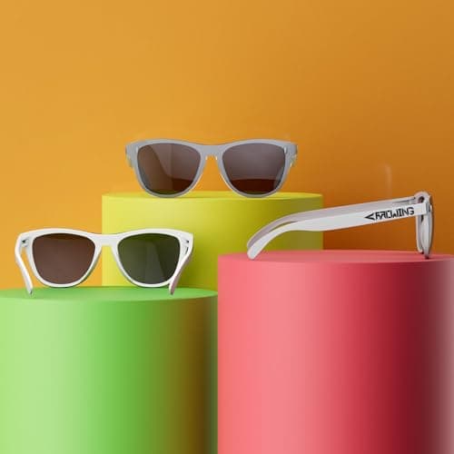 ROCKNIGHT HD Driving Polarized Sunglasses Men UV400 Protection Grey Flat Lens Stylish Shades White Retro Sunglasses - Thumbnail 5