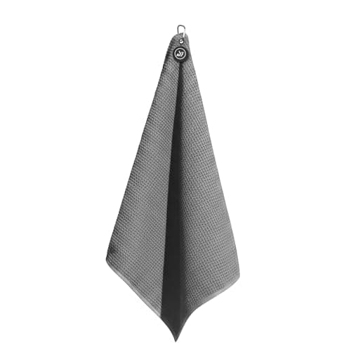 Dragon tiger Magnetic Golf Towel – 23.6"x15.7" Microfiber Waffle Weave with Magnet & Carabiner, Ultra Absorbent for Clubs, Bags & Carts (Grey) - Image 1