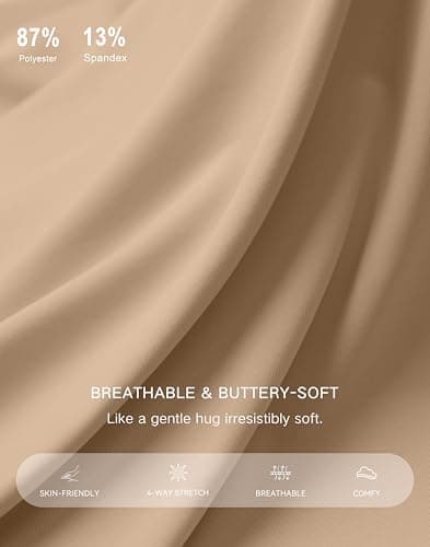 G Gradual Women's Capri Pants with Pockets High Waist Yoga Pants Wide Leg Workout Crop Summer Pants for Casual, Travel, Exercise(Khaki, Inseam 21, XXXL) - Thumbnail 5