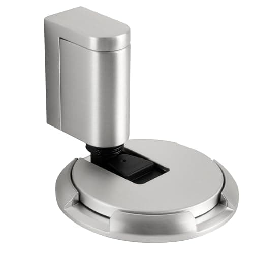 Bak Bo Windproof Door Stoppers 1 Pack Adjustable Bottom of Door Holder Indoor No Drilling Heavy Duty Mechanical Floor Door Stop with Screws and Adhesive Catch Door Keep Door Open Brushed Nickel BN-1