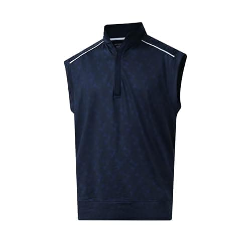 Rouen Quarter Zip Pullover Mens Vest Athletic Performance Outdoor Sleeveless Print Half Zip Pullover Mens Vest - Image 1