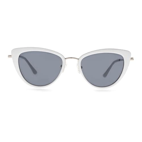 FAA'N Retro Big Frame Cat Eye Polarized Sunglasses Women with Spring Hinge(White) - Image 1