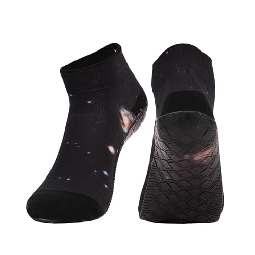 RANDY SUN Low Cut Quick-Dry Barefoot Beach Socks with Anti-Slip TPE Sole, Breathable Lightweight Shoes for Sand, Seamless Aqua Socks, Black Galaxy Size 29 - Image 1