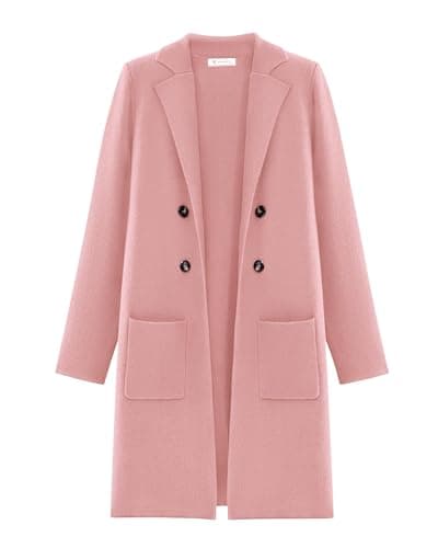 KIRUNDO Cardigan Sweaters for Women 2026 Fall Open Front Knit Sweater Jackets Business Casual Long Coatigan Winter Clothing(Pink, X-Large) - Image 1