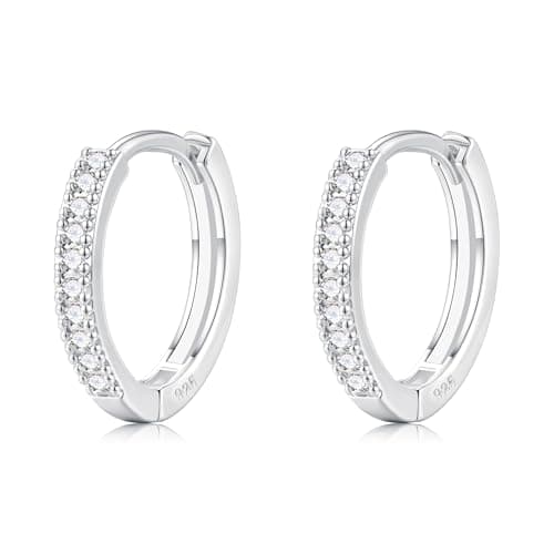 IEFWELL Silver Earrings for Women - Thick Huggie Hoop Earrings for Women Hypoallergenic, Small Chunky Silver Earring Trendy, Dainty Jewelry Gifts for Her Wife Girlfriend - Image 1