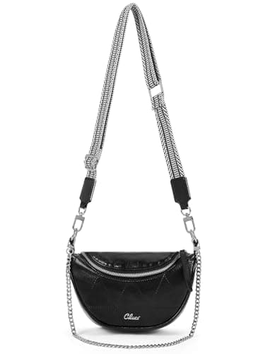 CLUCI Crossbody Bags for Women Fanny Pack Leather Sling Bag for Women Belt Bag for Women Cross Body Bag for Woman Crossbody Bag Travel Black - Image 1