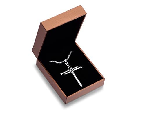 Rehoboth Men's Stainless Steel Nail Cross Pendant Necklace With 24 Inch Chain for Men Silver - Thumbnail 6