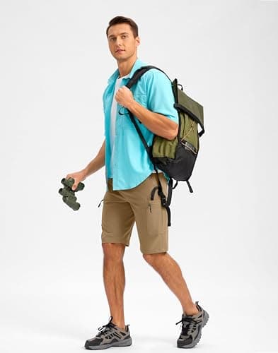 Pudolla Men's Hiking Shorts 11" Lightweight Cargo Work Shorts for Men Summer Travel Golf Casual Outdoor with 5 Pockets(Dark Khaki X-Large) - Thumbnail 3