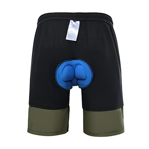 Men's Mountain Bike Shorts 3D Padded Bicycle Biking Shorts Quick Dry Lightweight MTB Cycling Shorts (Army Green, 2XL) - Thumbnail 3