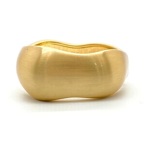 AYWFCBF 14K Gold Plated Bangles for Women, Matte Chunky Arm Cuff Bracelets, Trendy Hinged Bangle Bracelets for Women - Image 1