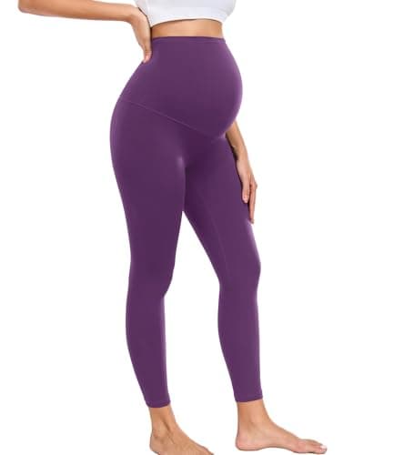 wirarpa Women's Maternity Leggings Over The Belly Pregnancy Yoga Pants Buttery Purple Workout Activewear 25",Size S - Image 1