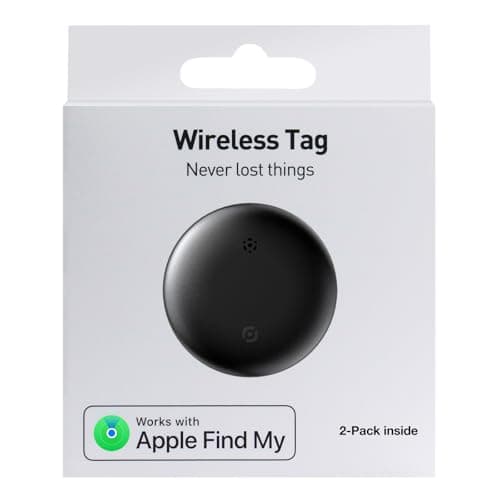 Air Tracker Tags-2 Pack: Smart Tracker Works with Apple Find My App(iOS Only), Smart Tag for Keys/Wallet/Luggage/Satchel/Suitcase/Backpack, Replaceable Battery - Image 1