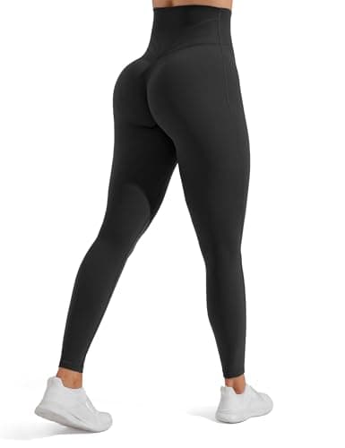 Unthewe Naked-Feel No Front Seam Leggings for Women - High Waisted Buttery Soft Workout Yoga Pants 25"(U816-Black-L) - Image 1