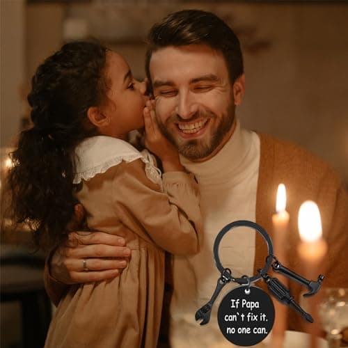 Ediseng Bonus Dad Stocking Stuffers from Daughter Son,Funny Keychain for Men,Personalized Dad Christmas Birthday Gifts,Personalized Keychain with Wrench,Screwdriver and Hammer - Thumbnail 2
