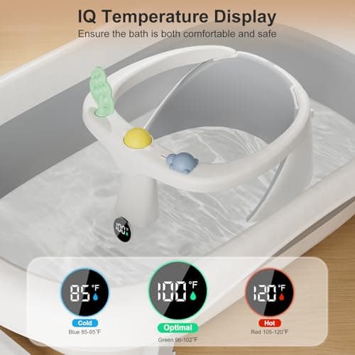 Baby Bath Seat for Babies 6 Months & Up - Bathtub Seats for Babies Sitting Up with Rinse Cup, Non-Slip, Comfortable, Infant Bath Essentials, Gray - Thumbnail 3