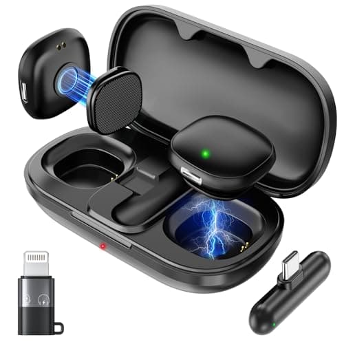JTTSO Magnetic Wireless Lavalier Microphone for iPhone 16 15 14 Pro Max Android Camera, 3-Level AI Noise Canceling & 48kHz Hi-Fi, 2-Person Wireless Mic for TikTok YouTube Vlog Recording, 40H