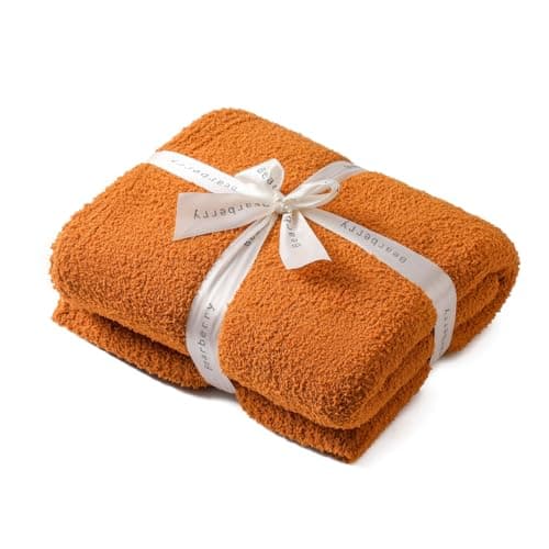 bearberry Super Soft Fluffy Throw Blanket Lightweight Cozy Warm Bed Blankets for Couch Bed Sofa All Season (Caramel, 60”x80”) - Image 1