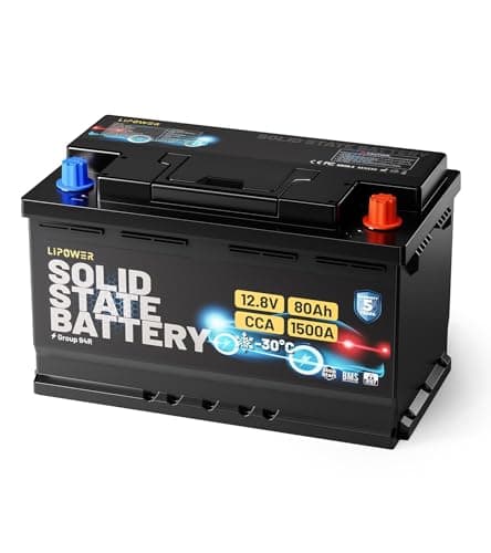 Lipower Group 94R Car Battery, 1500A CCA Solid State Start Stop Car Battery, -30°C Start 12V 80Ah 1024Wh 180RC AGM Replacement for 10-Years Lifespan, H7 L4 77L4 Automotive Battery - Image 1