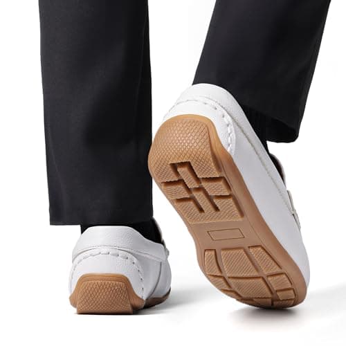 Bruno Marc Boy's Dress Shoes Slip-On Penny Loafers Casual Moccasin Style for Toddler/Little Kid/Big Kid,Size 12 Little Kid,White,SBSP26002K - Thumbnail 5