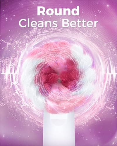 Teeaegis Rotating Electric Toothbrush with 8 Brush Heads for Adults and Kids, 3 Modes Rechargeable Power Toothbrush with 2-Minute Smart Timer, 45-Day Battery Life (Pink) - Thumbnail 2
