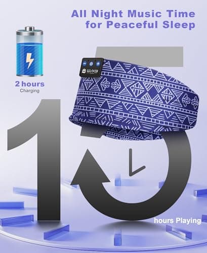 LOVE EYE Sleep Headphones Wireless Headband Headphones Bluetooth 5.4 for Side Sleeper Bluetooth Headband Earphones for Sports for tech Gadgets Gifts - Thumbnail 3