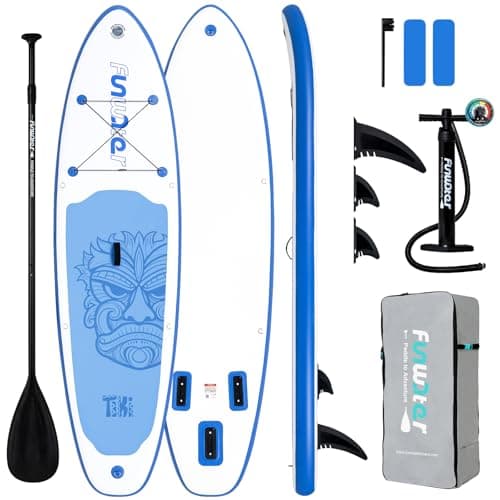 FunWater SUP Inflatable Stand Up Paddle Board 10'6×33"×6" Ultra-Light Inflatable Paddleboard with ISUP Accessories,Fins,Adjustable Paddle, Pump,Backpack - Image 1