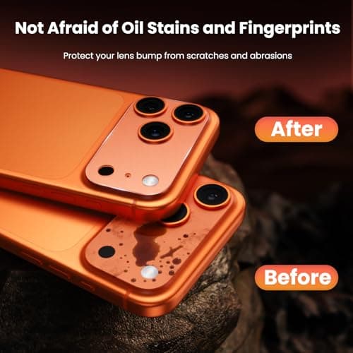YWXTW 10 Pack Camera Lens Sticker for iPhone 17 Pro Max, [1:1 [Anti Fingerprint] Matte Camera Protective Film, Camera Skin Plateau Protector, Case Friendly - Thumbnail 3