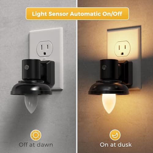 L LOHAS LED Night Light, 2 Pack Night Lights Plug into Wall, 3000K Warm White, Farmhouse Barn Plug in Light with Dusk to Dawn Sensor, for Bedroom, Bathroom, Kitchen, Hallway - Thumbnail 2