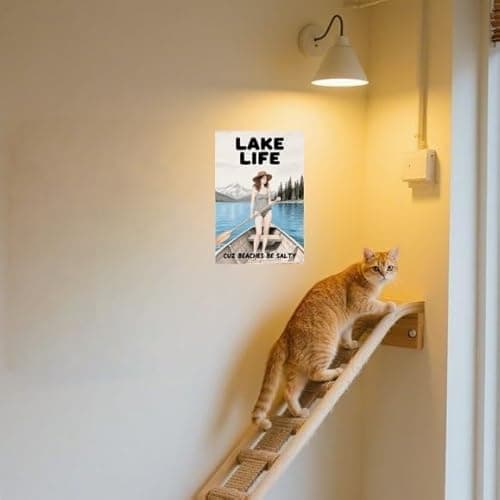 Carastora Vintage Lake House Metal Sign, Rustic Outdoor Wall Decor for Cabin, Porch & Lakefront, Weatherproof 12x8 Inch Lake Life Gift for Beach and Lake Lovers - Thumbnail 3