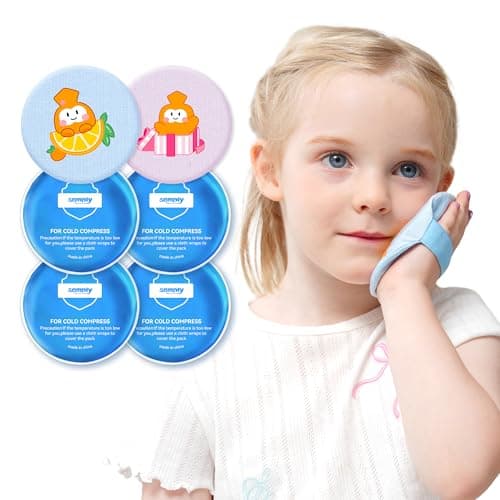 samply Small Gel Ice Packs with Cute Covers, Reusable Cold Packs for Pain Relief, Headaches and Toothaches,Eyes, Face, Cold Compress, Pink and Blue - Image 1