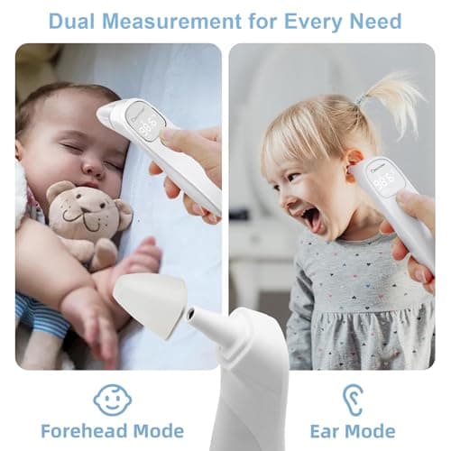 Berrcom 2-in-1 Infrared Forehead Ear Thermometer Medical All Ages - Thumbnail 3
