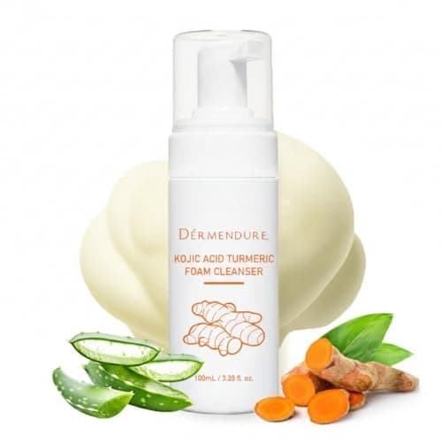 Turmeric Kojic Acid Cleansing Mousse Amino Acids Foam Cleanser – Gentle Facial Foam Face Wash Dark Spot Brightening Hydrating Soothing Cleanser, Fragrance-Free, Sulfate-Free, Cruelty-Free, 100ml - Image 1