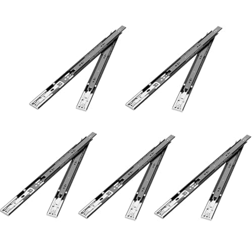 SONEE Side Mount Soft Close Drawer Slides 10 Pack, Full Extension Drawer Glides, 3 Fold, Ball Bearing, Bottom Mount, Heavy Duty 100 LB, Black (5 Pair, 18 Inch) - Image 1