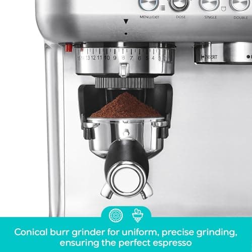 CASABREWS 5700Pro Espresso Machine with Grinder, Professional Coffee Maker with Milk Frother Steam Wand, Barista-Quality Cappuccino Latte Machine with LCD Display, Great for Coffee Enthusiasts - Thumbnail 6