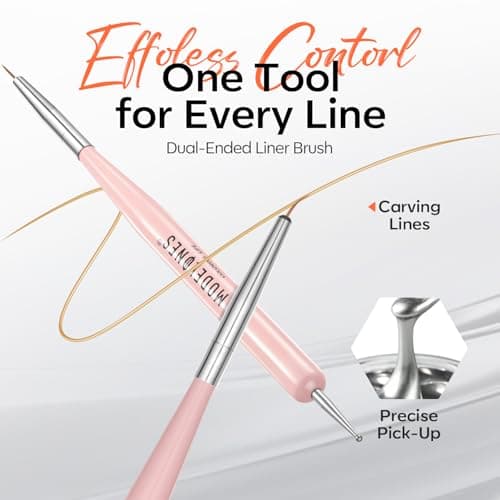 modelones Gold Silver Gel Nail Polish Set, 3D Chrome Metallic Liner Gel with Fine Brush for French Tip Professional Detail Nail Art Mirror Effect Painting Tool DIY Soak Off Manicure Gift for Women - Thumbnail 4