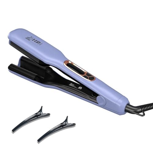JINRI Hair Brush, Hair Iron, Pumped-Up Volume, Adjustable Temp, 360 ° Tail Rotation, Lasting Volume, for Short Or Thin Hair, Dual Voltage (100-240V), Volumizing Hair Iron, Purple, 1.38 inch - Image 1