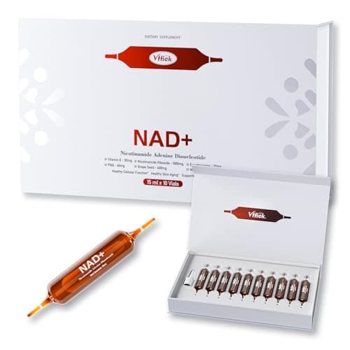 Vffiek NAD+ Liquid Supplement - 1200mg Advanced Cellular Rejuvenation for Cellular Vitality, Energy Metabolism & Antioxidant Support - Boosts Energy & Focus - 10 Count (15ml Packs) - Image 1