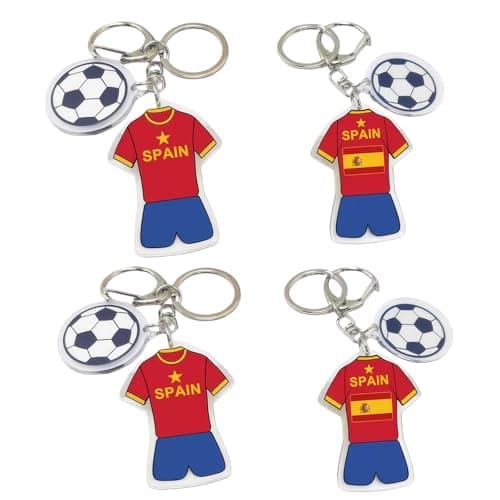 Azheeuiy 2026 World Cup Soccer Keychain,Football Ball Key Chain for Sport Soccer Fan Gifts & Party Favors,Suitable for Keys, Gym Bags & Backpacks(4PCS) (Spain) - Image 1