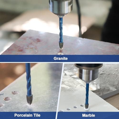 Masonry Drill Bit BRSCHNITT 10pcs Carbide Tips Concrete Drill Bit Set for Pots Bottles Ceramic Tile Glass Brick Ceramic Hex Shank - Thumbnail 4