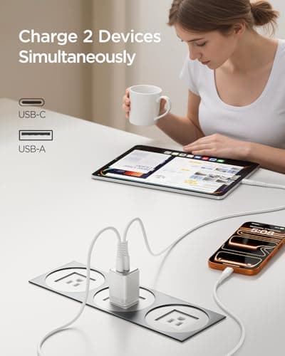 wegear 30W USB C Fast Charger, Dual Port USB C Wall Charger with Foldable Plug for iPhone 16/15/14, Samsung S24, iPad, 40% Smaller & Safer Nano Charger Block, (White, 2 Pack) - Thumbnail 3