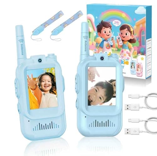 Gaotra Video Walkie Talkies for Kids, 2 Pack, 400meter Long Range Rechargeable，Voice Changer ，HDCamera, for Outdoor Backyard Camping Games, Toy Gift for Boys Girls Ages 3-10，Pink+Blue（Blue+Blue） - Image 1