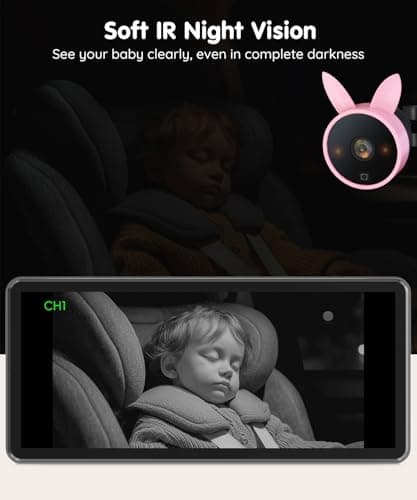 Babyvue BV3PRO 7.2" 1080P HD Dual Camera Car Baby Monitor for 2 Kids, IR Night Vision, Easy Installation, Brightness Adjustment, Car Seat Camera, Ideal Gift for Girls and Pets Monitoring - Thumbnail 3