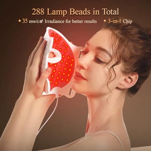 MEGELIN 7 Colors Led Light Therapy Facial Mask, Face Light Therapy Mask for Face, Reduce Wrinkles Smooth Skin, Infrared Light Skin Rejuvenation(White) - Thumbnail 2