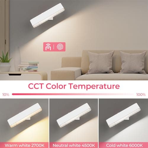 Wireless Vanity Light for Mirror - 4000mAh Rechargeable Stick On Makeup Light with CCT Modes & Dimmable Brightness, Cordless Lamp for Mirror, Vanity, Bathroom, Renter Friendly Gifts for Women - Thumbnail 4