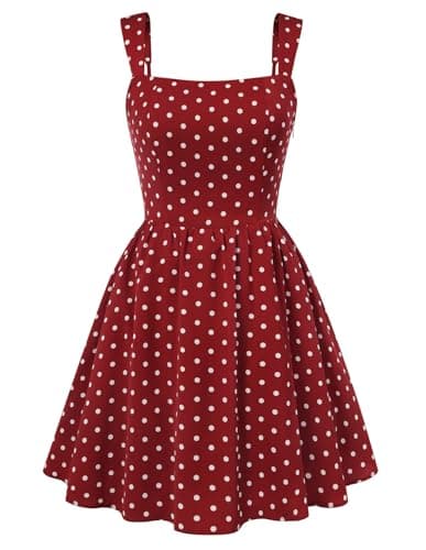 Belle Poque Red Easter Dress for Women Mini Short Polka Dots Dresses Casual Going Out Dress Vintage Retro Style L - Image 1