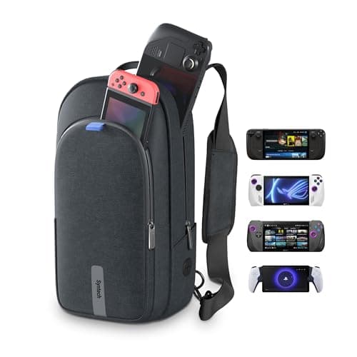Syntech Carrying Case Compatible with Steam Deck OLED/ROG Ally X/ROG Xbox Ally X/Legion Go S/Nintendo Switch 2/PS Portal, Portable Travel Sling Bag for Consoles & Accessories with Large Storage, Black - Image 1