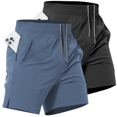 Lempue 2 Pack Mens Athletic Workout Shorts 7 Inch Quick Dry Gym Shorts with Pockets, Sports Tennis Running Shorts for Men - Image 1
