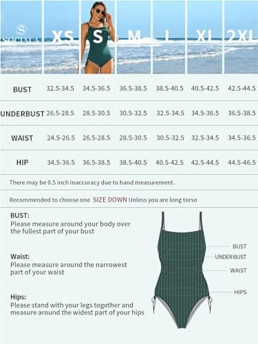 SOCIALA Bathing Suit for Women Tummy Control Swim Suit 2026 Ribbed One Piece Swimsuit Women Tie Side High Cut Ruched Monokinis Royal Blue S - Thumbnail 6
