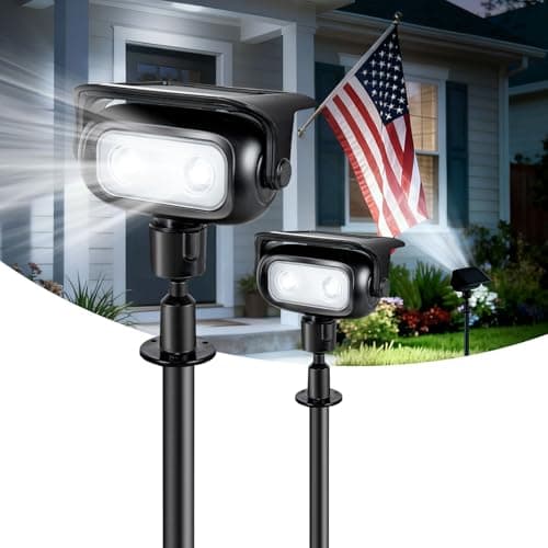 Ollny Solar Lights Outdoor Waterproof IP65，Super Bright LED 2 Lighting Modes 360° Rotation Solar Spot Lights Outdoor, Auto On/Off Landscape Lighting for Yard Garden Pathway 2 Pack (Cool White) - Image 1